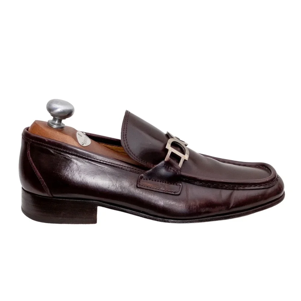 Dolce & Gabbana DG Logo Loafers Mens US 9 EU 42 Burgundy Leather Italy Size 8